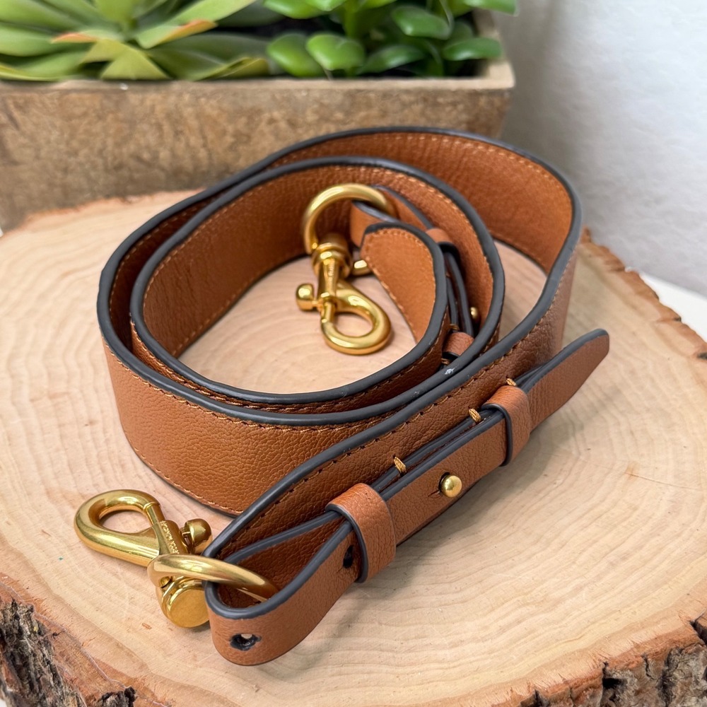 Rebecca Minkoff Handbag Strap Womens Brown Leather Gold Hardware Classic‎ OS